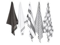 W5 Theedoek- en handdoekenset 5-delig (Grijs) - thumbnail