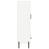 Hoge kast 69,5x31x115 cm bewerkt hout wit - thumbnail