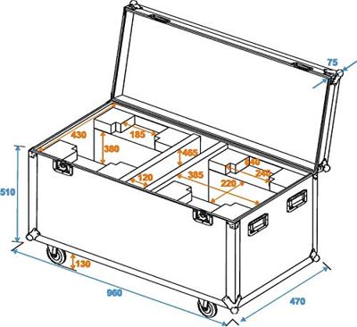 ROADINGER Flightcase 2x DMH-90/150/DMB-60/PLB-230
