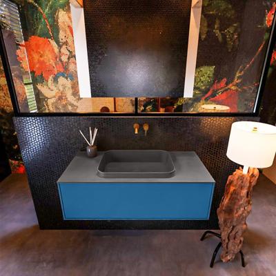 Badkamermeubelset Mondiaz Erin 100 cm met 1 Lade met RIDGE Wastafel Midden Dark grey Zonder Kraangaten Greeploos Mat Jeans Badkamermeubelset Mondiaz Erin 100 cm met 1 Lade met RIDGE Wastafel Midden Dark grey Zonder Kraangaten Greeploos Mat Jeans