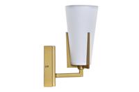 Muurlamp DKD Home Decor 25W Gouden Metaal Polyester Wit 220 V (12 x 14 x 25 cm) - thumbnail
