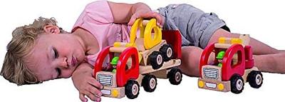 Goki houten vrachtwagen dieplader - thumbnail