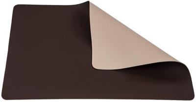 Cookinglife Placemats - Dubbelzijdig - Vegan leer - Bruin / Zand 46 x 33 cm - 6 Stuks