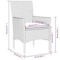 11-delige Tuinset met kussens poly rattan en glas grijs - thumbnail