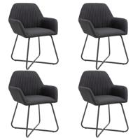 Eetkamerstoelen 4 st stof zwart - thumbnail