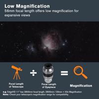 Celestron 93328 Omni 2' oculair met ultralang brandpunt van 56 mm en superieure lichttransmissie - geschikt voor waarnemen van deepsky-sterrenhopen, nevels en melkwegstelsels, Zilver/zwart - thumbnail