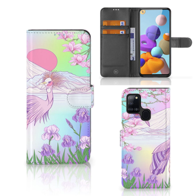 Samsung Galaxy A21s | Telefoonhoesje | Met pasjeshouder | Bird Samsung Galaxy A21s | Telefoonhoesje | Met pasjeshouder | Bird