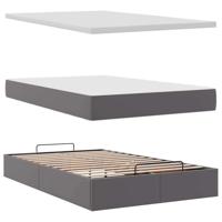 Ottoman bed met matras 120x190 cm kunstleer grijs - thumbnail