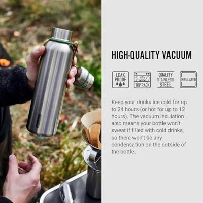 Black+Blum Geïsoleerde Waterfles Groot - 0.75Ltr - Olijf - thumbnail