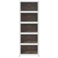 Opbergbox stapelbaar met wielen 5-laags 75 L 64x40x179 cm - thumbnail