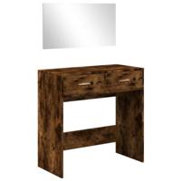 Kaptafel met spiegel 80x39x80 cm gerookt eikenkleurig - thumbnail