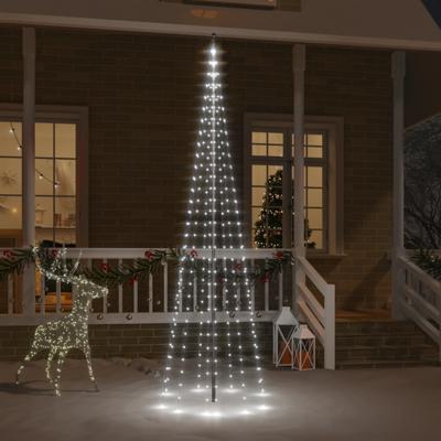 Vlaggenmast kerstboom 310 LED's koudwit 300 cm Vlaggenmast kerstboom 310 LED's koudwit 300 cm