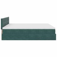 Ottoman bed met matras 180x200 cm fluweel donkergroen - thumbnail