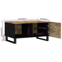 Salontafel 80x50x40 cm massief mangohout en bewerkt hout - thumbnail