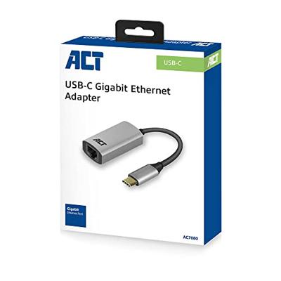 ACT AC7080 USB C Gigabit Netwerk Adapter ACT AC7080 USB C Gigabit Netwerk Adapter
