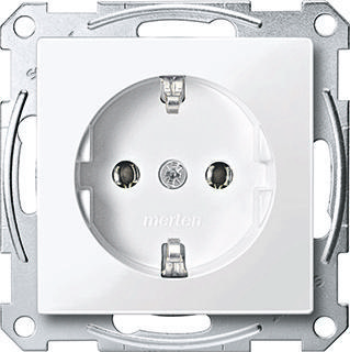 Merten stopcontact enkel polarwit glans 2301-0319
