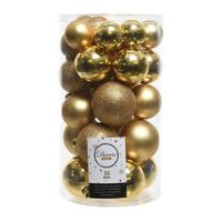 30 onbreekbare kerstballen mixkoker licht goud - thumbnail