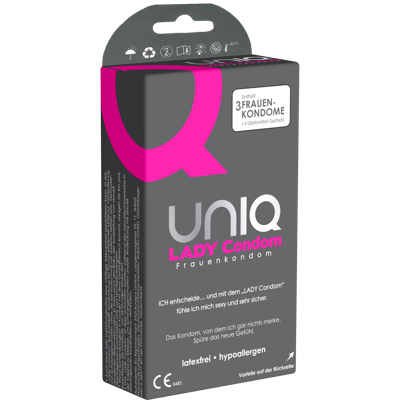 UNIQ Lady Condom - 3 Latexvrije Vrouwencondooms Met Kanten Gordel UNIQ Lady Condom - 3 Latexvrije Vrouwencondooms Met Kanten Gordel