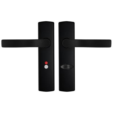 AXA AXA Curve klik deurkruk Blok op schild WC-/badkamersluiting 63/8 mm - aluminium/zwart