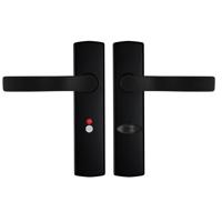 AXA AXA Curve klik deurkruk Blok op schild WC-/badkamersluiting 63/8 mm - aluminium/zwart - thumbnail