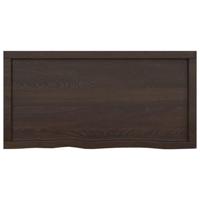 Wastafelblad 100x50x6 cm behandeld massief hout donkergrijs - thumbnail