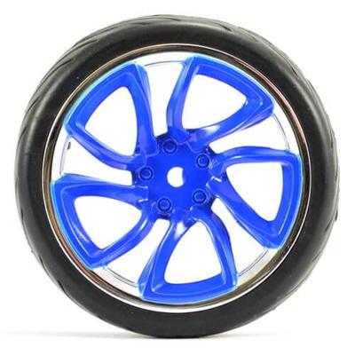 Fastrax 1/10 onroad banden op TRI-5 spaaks velgen - Blauw/Chroom Fastrax 1/10 onroad banden op TRI-5 spaaks velgen - Blauw/Chroom