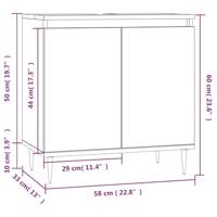 Badkamerkast 58x33x60 cm bewerkt hout bruin eikenkleur - thumbnail