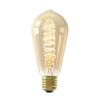 Calex LED Full Glass Flex Filament Rustik Lamp 240V 4W 200lm E27 ST64, Gold 2100K Dimmable, energy label A - thumbnail