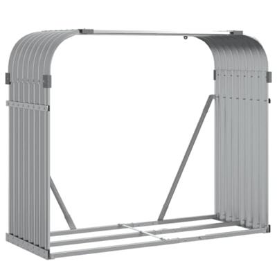 VidaXL Haardhoutopslag 120x45x100 cm gegalvaniseerd staal lichtgrijs VidaXL Haardhoutopslag 120x45x100 cm gegalvaniseerd staal lichtgrijs