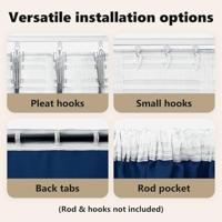 VidaXL Zwart-out gordijnen met ringen 2 pcs donkerblauw 245 x 140 cm - thumbnail