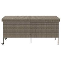 Tuinbox met wielen 160x55x75 cm poly rattan grijs - thumbnail
