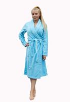 Lichtblauwe badjas fleece - unisex-xl/xxl - thumbnail