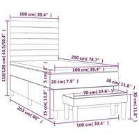Boxspring met matras stof crèmekleurig 100x200 cm - thumbnail