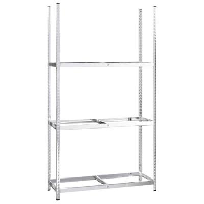 VidaXL Bandenrek 3-laags 110x40x200 cm staal zilverkleurig VidaXL Bandenrek 3-laags 110x40x200 cm staal zilverkleurig