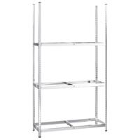 VidaXL Bandenrek 3-laags 110x40x200 cm staal zilverkleurig - thumbnail