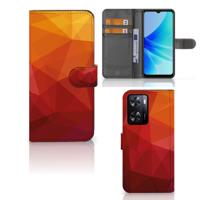 Book Case voor PPO A57 | A57s | A77 4G Polygon Red - thumbnail