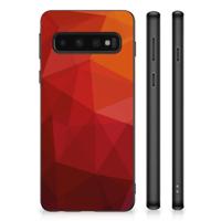 Grip Case voor Samsung Galaxy S10 Polygon Red - thumbnail