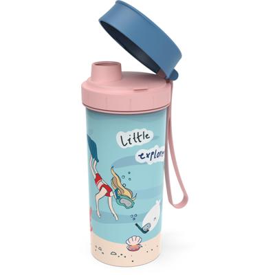 Rotho Memory Kids Schoolbeker To Go Kids Explorer 400 ml Blauw/Roze