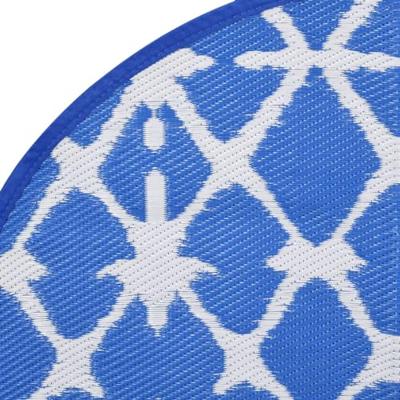 VidaXL Buitenkleed arakil ø120 cm polypropeen blauw en wit VidaXL Buitenkleed arakil ø120 cm polypropeen blauw en wit