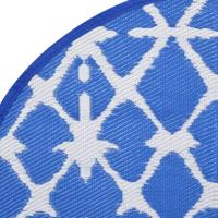 VidaXL Buitenkleed arakil ø120 cm polypropeen blauw en wit - thumbnail