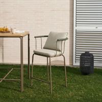 Kave Home Barkruk 'Salguer' Gevlochten touw en staal, kleur Beige (zithoogte 66cm) - thumbnail