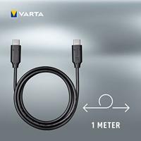 VARTA Snellaadkabel Speed Charge & Sync-kabel USB 3.1 Gen2 type C-adapter, 100cm kabel, USB C naar USB C-kabel Gen2, voor Samsung Galaxy S8, S8+, Google Pixel, MacBook en andere - thumbnail