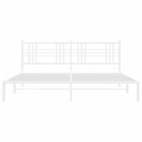 Bedframe met hoofdbord metaal wit 193x203 cm - thumbnail