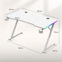 Huzaro Hero 2.5 RGB gaming bureau wit - thumbnail