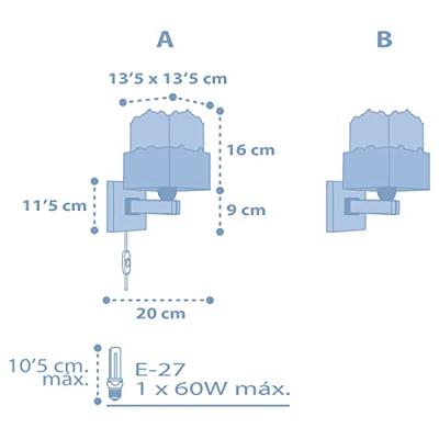 Dalber Kinderkamer wandlampPanda soft blauw - 63169T