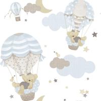 Cristiana Masi Happy Behang met luchtballonnen en beertjes - 14816 - thumbnail