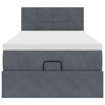Ottoman bed met matras en LED's 80x200cm fluweel donkergrijs