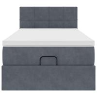 Ottoman bed met matras en LED's 80x200cm fluweel donkergrijs - thumbnail