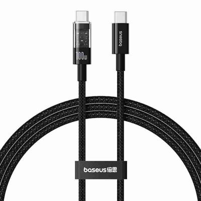 Baseus Gem USB C naar USB C snellaadkabel 1 m 100 W Zwart