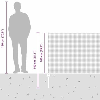 VidaXL Hek met paal groen 1 x 25 m staal